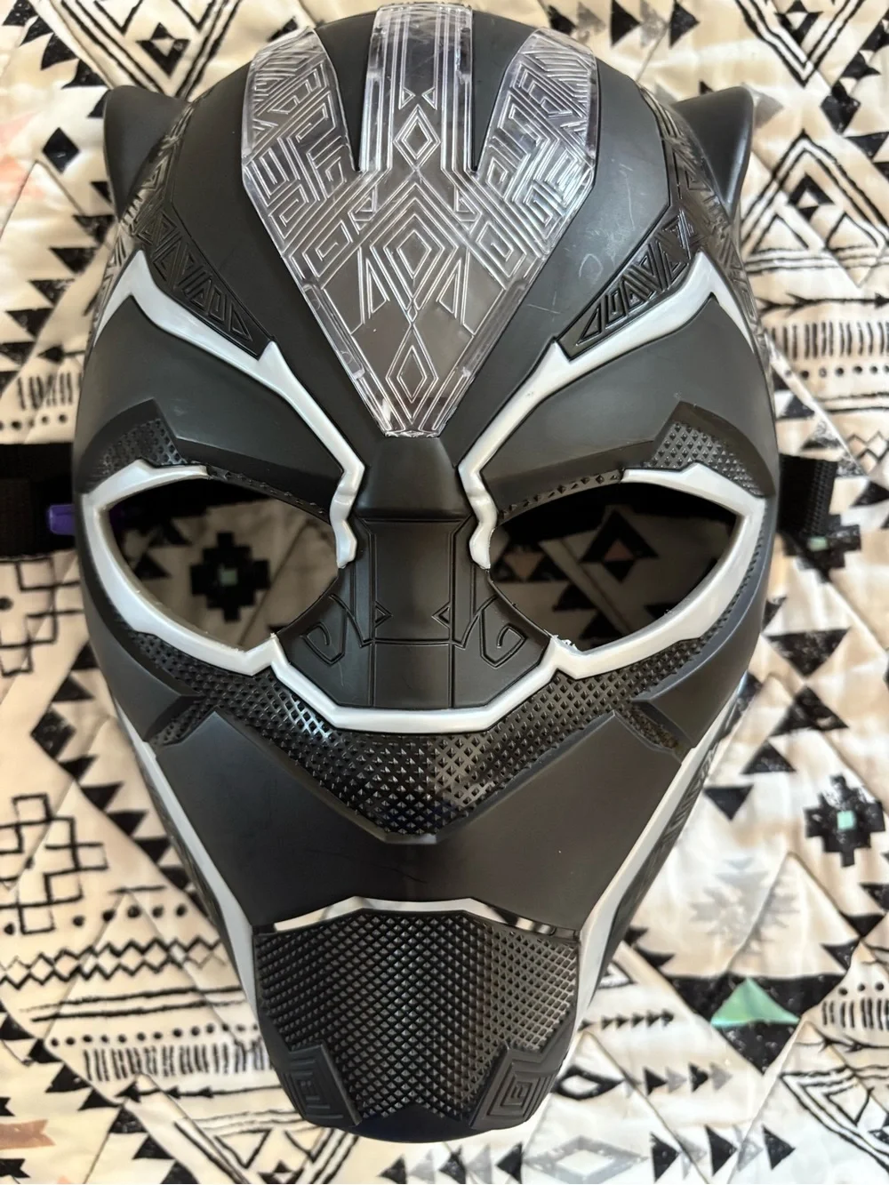 Black Panther-Style VR/AR Mask with Purple Accents